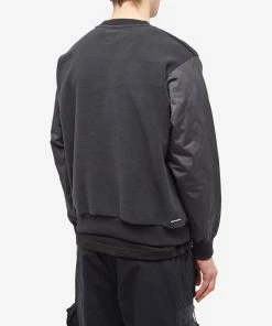 Uniform Experiment Mixed Fleece Crew Sweat -Outlet Sweaters Store 17 12 2022 UB UE 222015 BLK 8 1