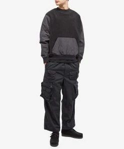 Uniform Experiment Mixed Fleece Crew Sweat -Outlet Sweaters Store 17 12 2022 UB UE 222015 BLK m9 1