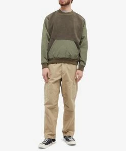 Uniform Experiment Mixed Fleece Crew Sweat -Outlet Sweaters Store 17 12 2022 UK UE 222015 KHA m9 1