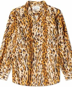 Wacko Maria Long Sleeve Type 2 Leopard Hawaiian Shirt