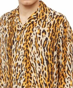 Wacko Maria Long Sleeve Type 2 Leopard Hawaiian Shirt -Outlet Sweaters Store 17 12 2022 WB 22FW WMS HI07 BR 9 1