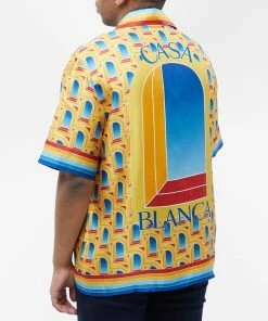 Casablanca L'Arche De Jour Short Sleeve Silk Shirt 7 Casablanca L'Arche De Jour Short Sleeve Silk Shirt -Outlet Sweaters Store 18 01 2023 NS MS23 SH 003 08 8 1