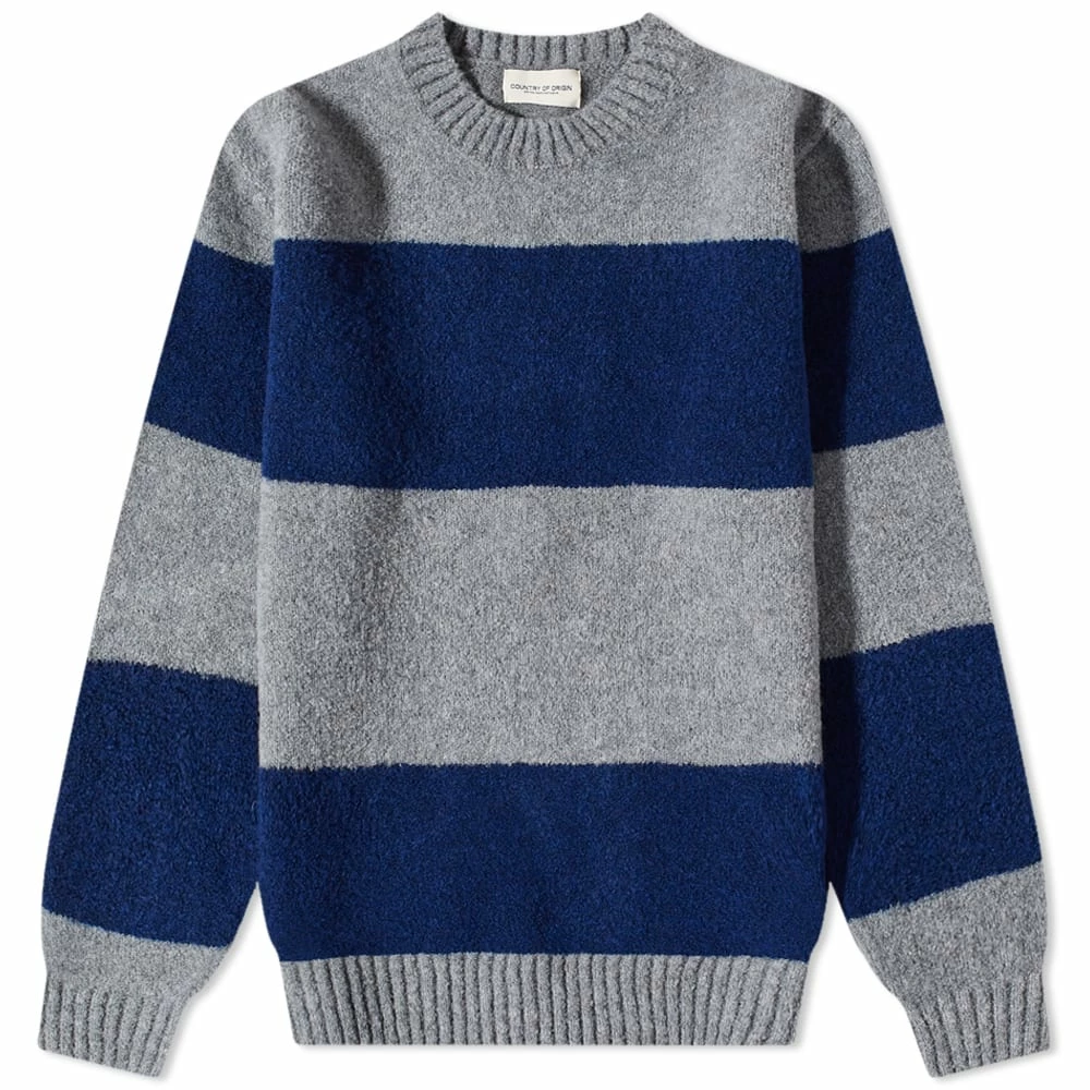 Country Of Origin Eskimo Fleece Stripe Crew Knit 1 Country Of Origin Eskimo Fleece Stripe Crew Knit