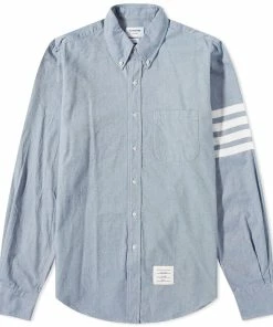 Thom Browne 4 Bar Button Down Flannel Shirt