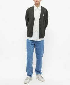 Maison Kitsune Grey Fox Head Patch Relaxed Cardigan -Outlet Sweaters Store 19 11 2022 LL JM00518KT1006 P395 m4 1