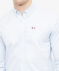 Maison Kitsune Maison Kitsuné Tricolor Fox Patch Classic Shirt -Outlet Sweaters Store 19 12 2022 ML FM00400WC2010 P410 10 1