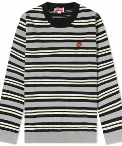Kenzo Striped Crest Logo Crew Knit