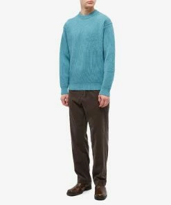 Auralee Rib Crew Knit 8 Auralee Rib Crew Knit -Outlet Sweaters Store 20 10 2022 LL A22AP02RK BLU m4 1