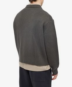 Studio Nicholson Auxil 5 Gauge Fisherman Rib Knit Crew -Outlet Sweaters Store 20 12 2022 SG SNM 956 GPH 8 1