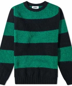 YMC Suedehead Stripe Crew Knit