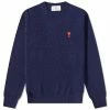 AMI Tonal Small A Heart Crew Knit