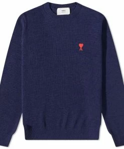 AMI Tonal Small A Heart Crew Knit