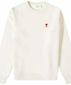 AMI Tonal Small A Heart Crew Knit