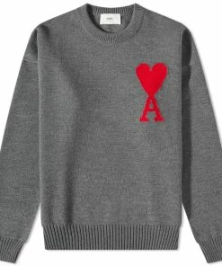 AMI Large A Heart Crew Knit