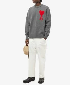 AMI Large A Heart Crew Knit -Outlet Sweaters Store 21 02 2023 BLR UKS002 018 084 m9 1