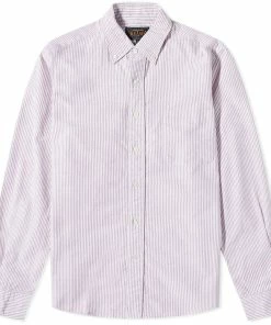 Beams Plus Button Down Candy Stripe Shirt