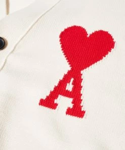 AMI Large A Heart Cardigan 6 AMI Large A Heart Cardigan -Outlet Sweaters Store 22 02 2022 AJ UKC003 016102 3 1
