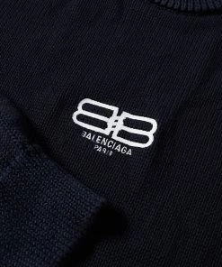 Balenciaga Embroidered BB Logo Crew Knit 5 Balenciaga Embroidered BB Logo Crew Knit -Outlet Sweaters Store 22 08 2022 ML 696226 T3252 8065 3 1