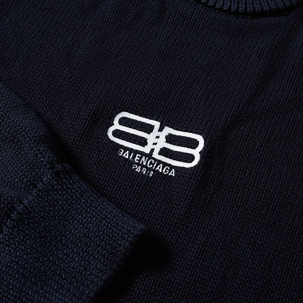 Balenciaga Embroidered BB Logo Crew Knit 3 Balenciaga Embroidered BB Logo Crew Knit - Image 3