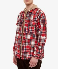 Universal Works Long Sleeve Utility Shirt -Outlet Sweaters Store 22 11 2021 EC P2542 RED 4 1