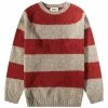 YMC Suedehead Striped Crew Knit