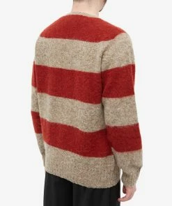 YMC Suedehead Striped Crew Knit -Outlet Sweaters Store 22 11 2022 GH P8TAC 22 8 1