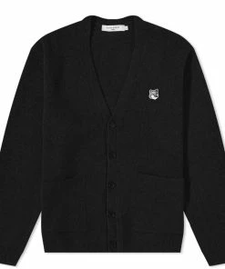 Maison Kitsune Grey Fox Head Patch Relaxed Cardigan