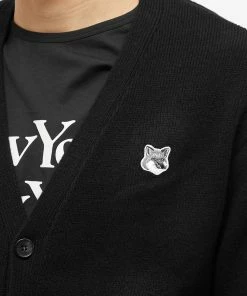 Maison Kitsune Grey Fox Head Patch Relaxed Cardigan -Outlet Sweaters Store 22 11 2022 JB JM00518KT1006 P199 5 1