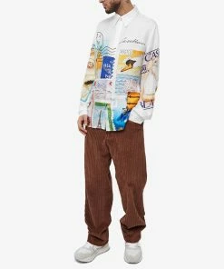 Casablanca Postcard Silk Shirt -Outlet Sweaters Store 22 11 2022 jc mf22 sh 021 06 m9