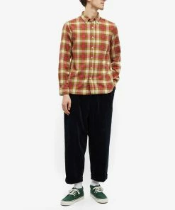 Beams Plus Button Down Check Flannel Shirt -Outlet Sweaters Store 23 11 2022 JC 3811 1711 139 35 M9 1