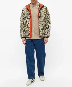 PLEASURES Strain Cheetah Sherpa Zip Fleece Jacket -Outlet Sweaters Store 23 12 2021 JA P21W002 WH M9 1