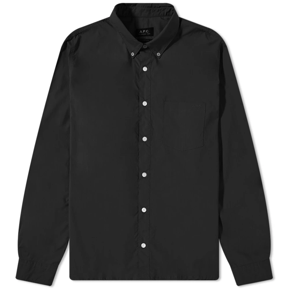 A.P.C. Edouard Logo Button Down Poplin Shirt 1 A.P.C. Edouard Logo Button Down Poplin Shirt