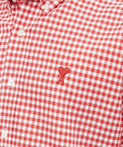 AMI Heart Gingham Button Down Oxford Shirt 9 AMI Heart Gingham Button Down Oxford Shirt -Outlet Sweaters Store 24 02 2023 JD HSH113 CO0023 682 10 1