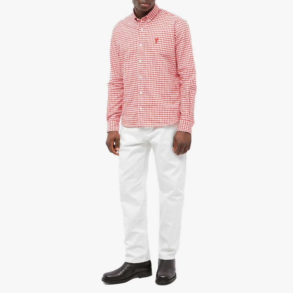AMI Heart Gingham Button Down Oxford Shirt 4 AMI Heart Gingham Button Down Oxford Shirt - Image 4