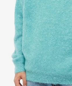 Auralee Brushed Mohair Crew Knit -Outlet Sweaters Store 24 10 2022 ja a22ap01km blu 10