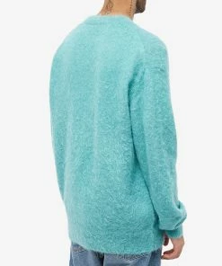 Auralee Brushed Mohair Crew Knit -Outlet Sweaters Store 24 10 2022 ja a22ap01km blu 8