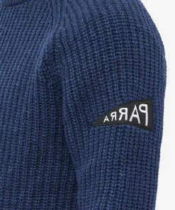 By Parra Mirrored Flag Ribbed Crew Knit -Outlet Sweaters Store 24 11 2022 SI 48431 BLE 10 1