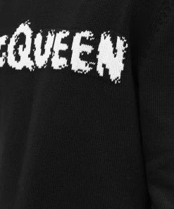 Alexander McQueen Graffiti Logo Crew Knit -Outlet Sweaters Store 25 04 2022 LL 626454Q1WZL 1006 5 1