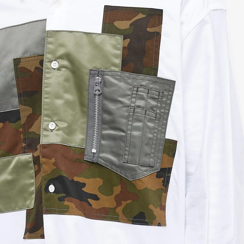 Comme Des Garçons Homme Multi Patch Zip Pocket Shirt 5 Comme Des Garçons Homme Multi Patch Zip Pocket Shirt - Image 5