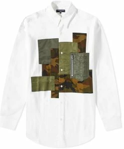 Comme Des Garçons Homme Multi Patch Zip Pocket Shirt