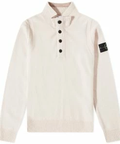 Stone Island Lambswool Quarter Button Knit