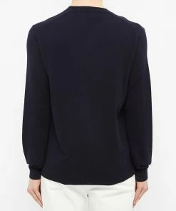Comme Des Garçons Play Comme Des Garcons Play Double Heart V-Neck Jumper -Outlet Sweaters Store 27 02 2020 commedesgarcons playdoubleheartv neckjumper navy p1n056 2 jd m2