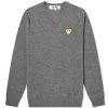 Comme Des Garçons Play Comme Des Garcons Play Gold Heart V-Neck Jumper
