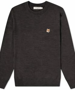 Maison Kitsune Maison Kitsuné Fox Head Patch Merino Crew Knit