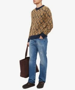 Corridor Floral Alpaca Crew Knit -Outlet Sweaters Store 27 09 2022 AJ SW0013 YLW m9 1