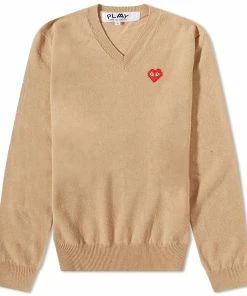 Comme Des Garçons Play Invader Heart V-Neck Knit
