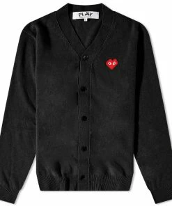 Comme Des Garçons Play Invader Heart V-Neck Cardigan