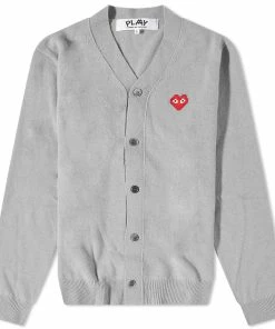 Comme Des Garçons Play Invader Heart V-Neck Cardigan