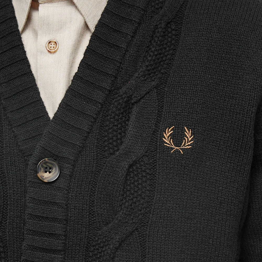 Fred Perry Textured Cable Knit Cardigan 5 Fred Perry Textured Cable Knit Cardigan - Image 5