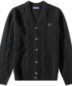 Fred Perry Textured Cable Knit Cardigan